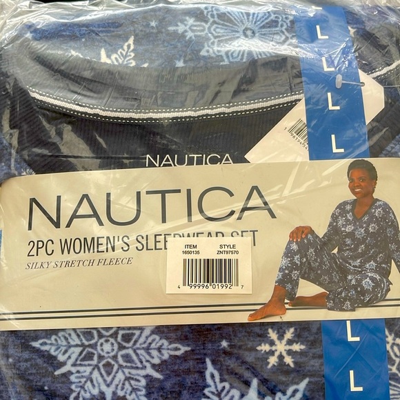Nautica 2pc Silky Stretch Fleece Sleepwear Pajama Set Size L - Picture 1 of 2
